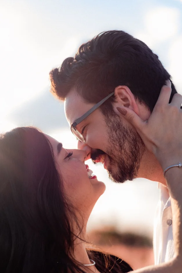 A couple sharing a close moment